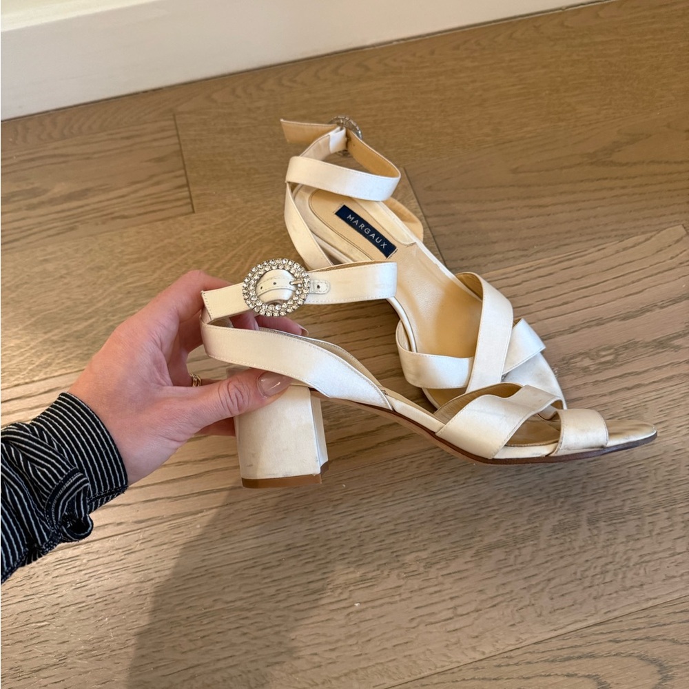 Margaux Cream Block Heel Sandals